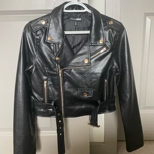Black leather jacket